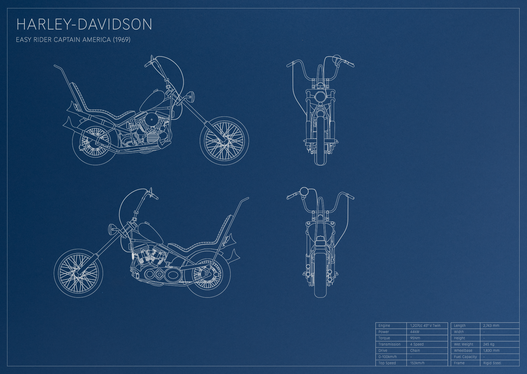 Easy Rider Captain America Harley-Davidson (1969)