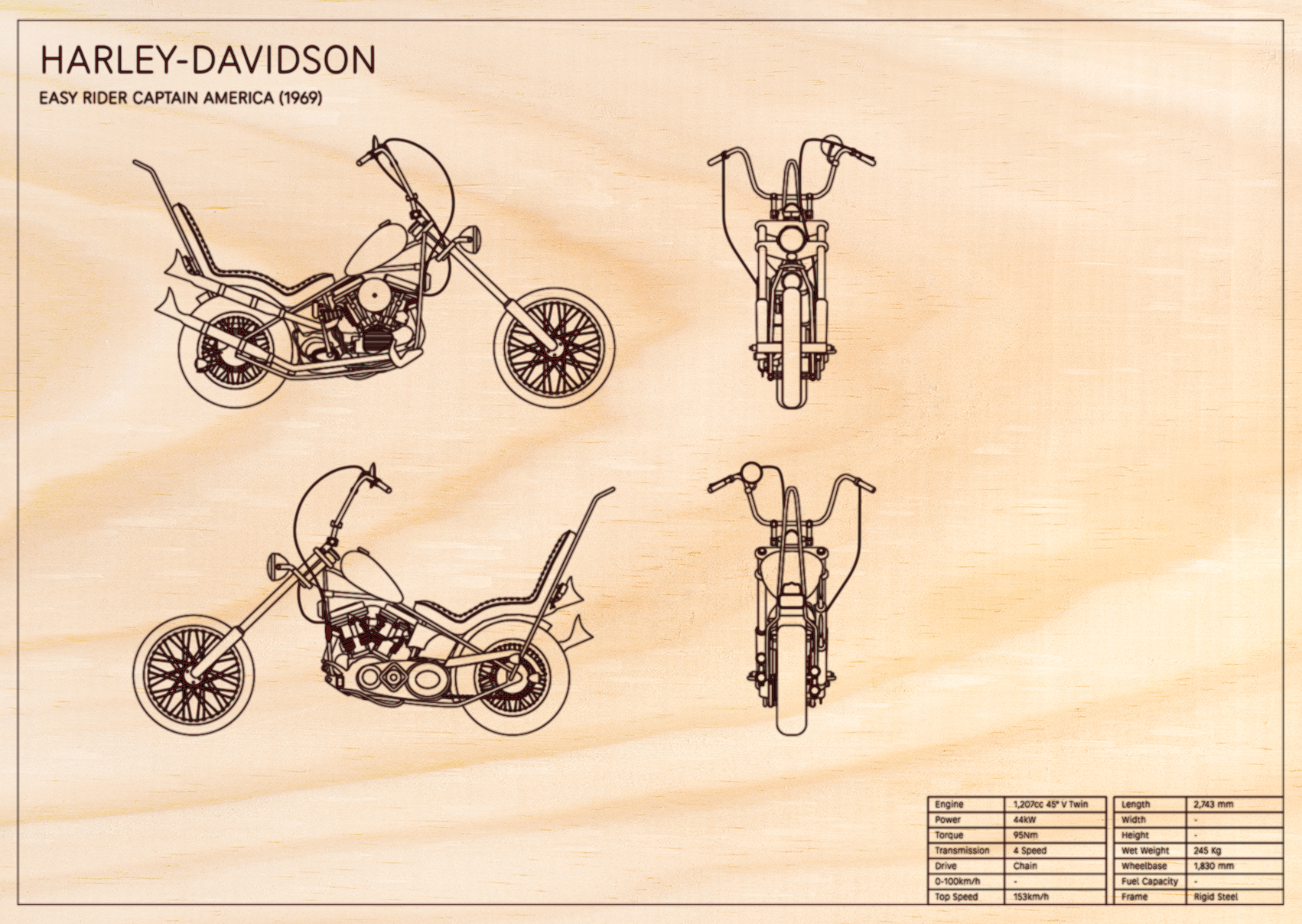 Easy Rider Captain America Harley-Davidson (1969)