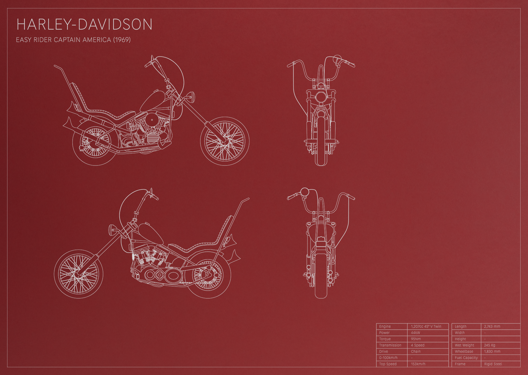 Easy Rider Captain America Harley-Davidson (1969)