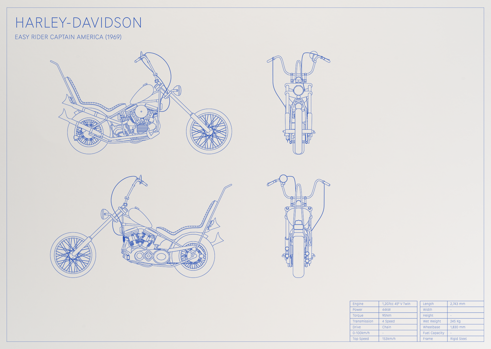 Easy Rider Captain America Harley-Davidson (1969)
