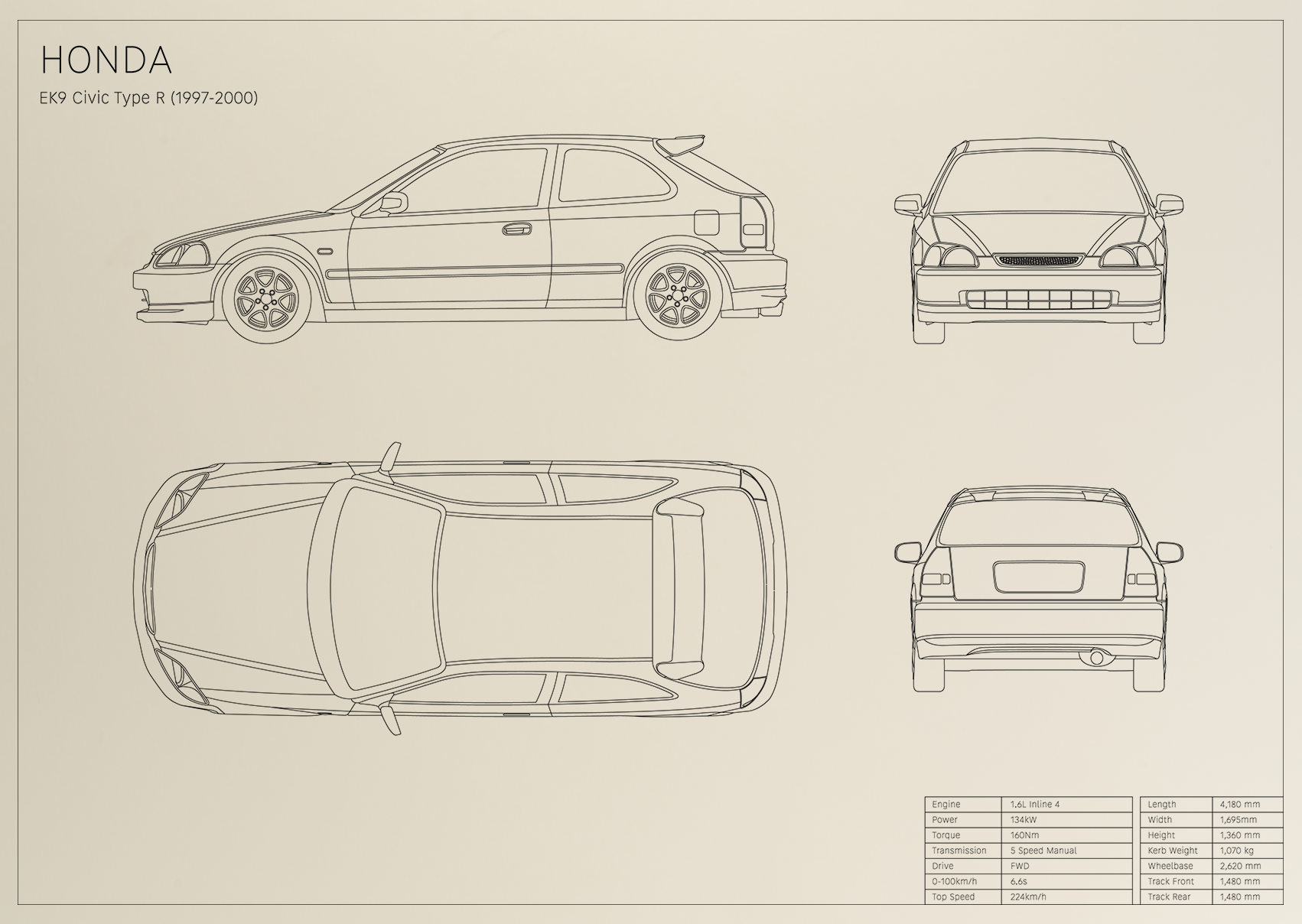 Honda EK9 Civic Type R (1997 - 2000)