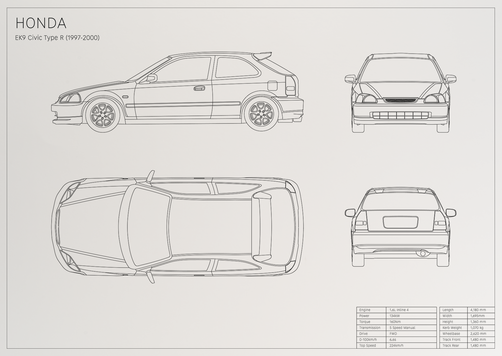 Honda EK9 Civic Type R (1997 - 2000)