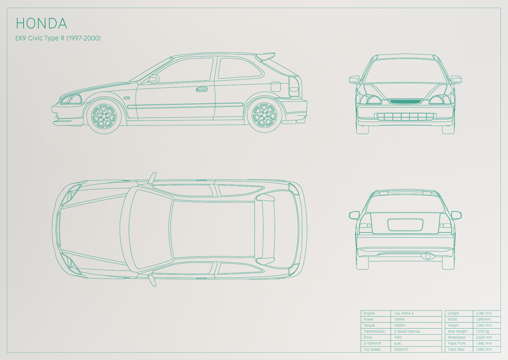 Honda EK9 Civic Type R (1997 - 2000)