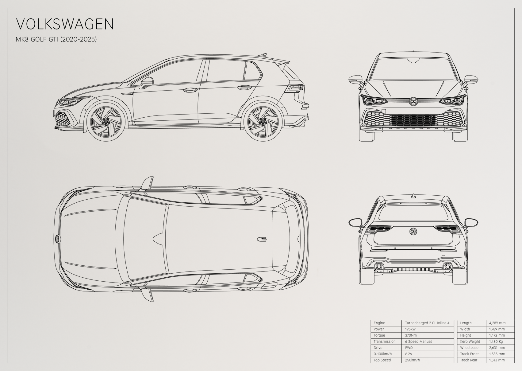Volkswagen MK8 Golf GTI (2020 - 2025)