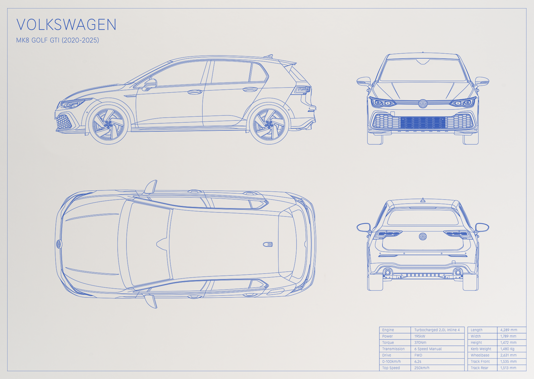 Volkswagen MK8 Golf GTI (2020 - 2025)