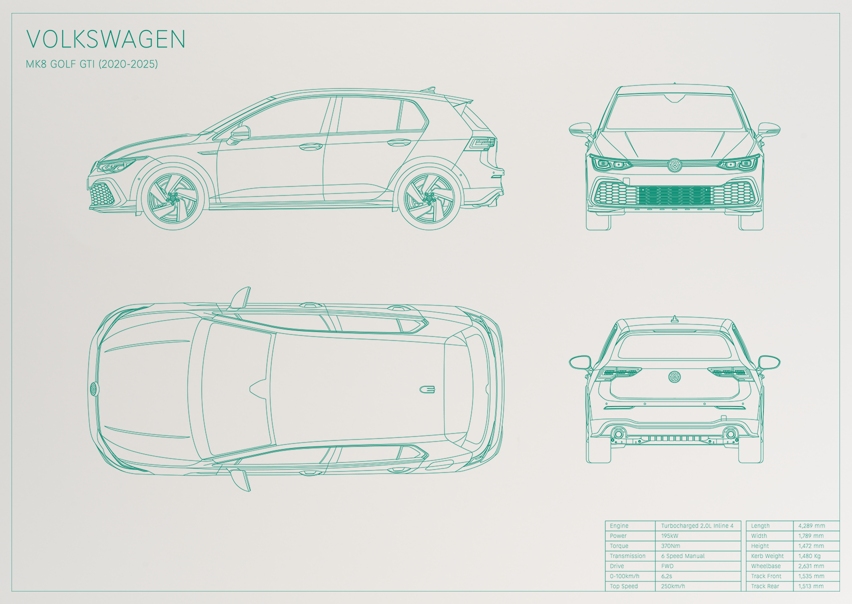 Volkswagen MK8 Golf GTI (2020 - 2025)